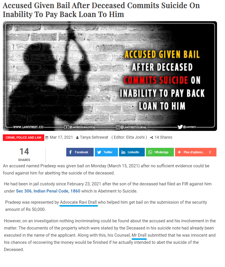 Loan repayment demand not treated as abetment to suicide by Delhi Court